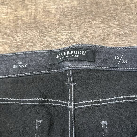 Liverpool Women's Kaylee Skinny Jean Dark Grey Wash Size 16/33 - Picture 6 of 7